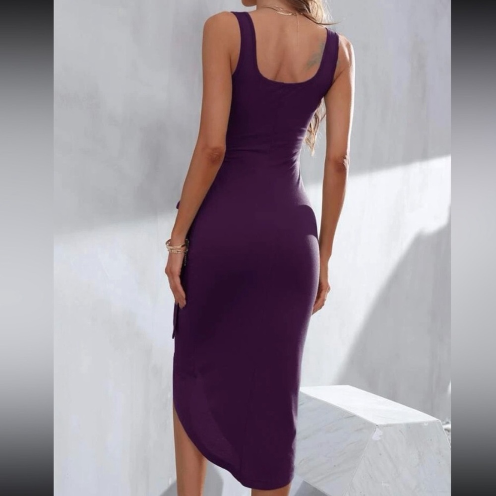 Boho tie side tank bodycon dress - Picture 2 of 6